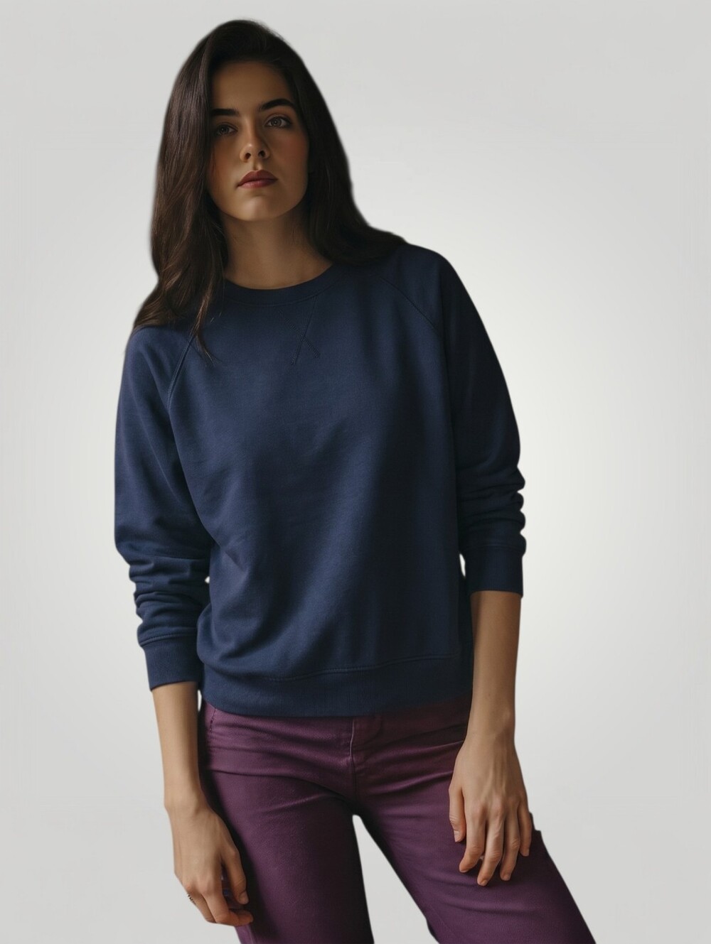 Johnnie-O Sophia Terry Crewneck Sweatshirt Womens Medium Ombre Navy New